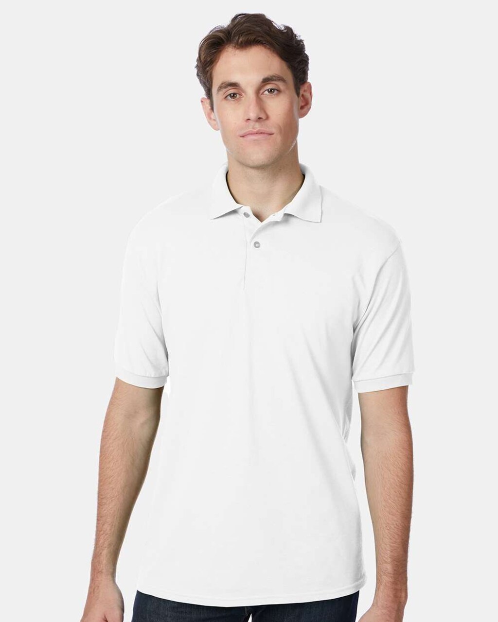 Hanes Men's EcoSmart BCI Cotton Blend Jersey Polo For Casual Wear